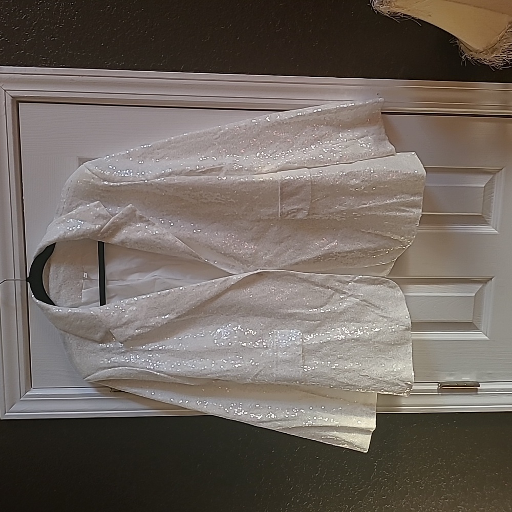 White Sequin Pantsuit